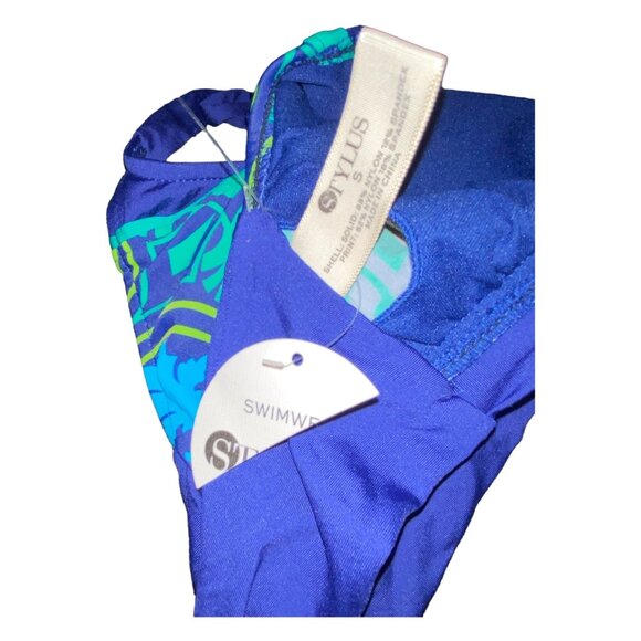 Stylus Swimwear S Top Women Blue Green Nylon Spandex - Picture 7 of 7